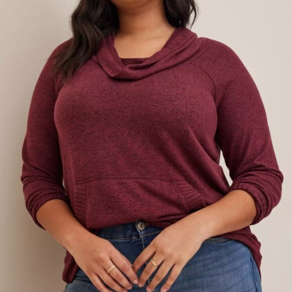 Torrid Super Soft Plush Cowl Neck Raglan Tunic Sweatshirt 3x NEW NWT - Picture 1 of 12